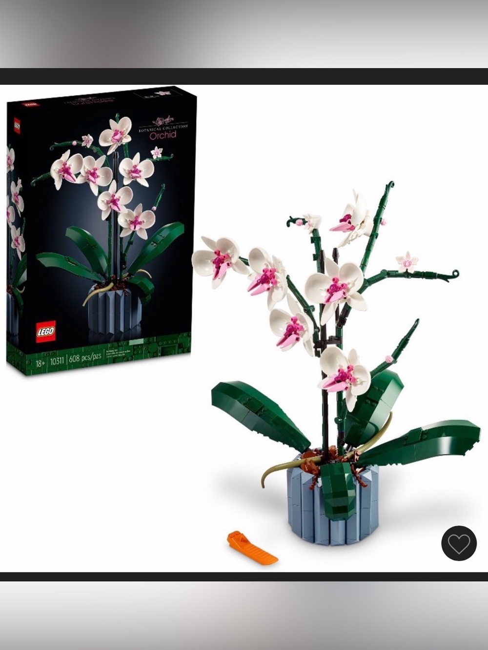 Lego Artificial Orchid Desk Plant - White & Pink